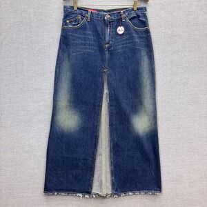 NWT AG Adriano Goldschmied "The Pioneer" Denim Maxi Skirt Atlantic Blue Size 29
